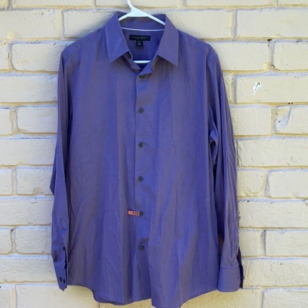 Banana Republic Men’s Purple Long-sleeved Shirt, Size-M (15-15 1/2)
